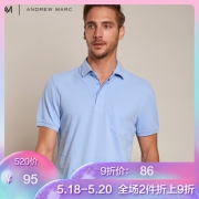 ANDREW MARC XFSTM8GP188MNY1 男士纯棉修身POLO衫 *2件 171元包邮（立减，合85.5元/件）