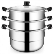1日0点、618预告：COOKERKING炊大皇WG16331不锈钢蒸锅三层蒸笼28cm