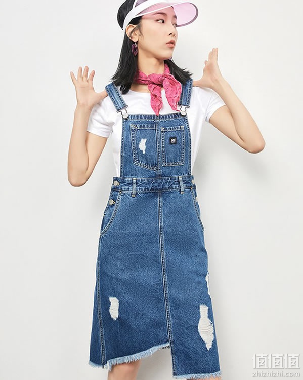 LEE女士牛仔背带裙