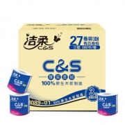 13日0点： C&S 洁柔 布艺圆点系列 卷纸 3层*280节*27卷 *4件