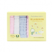 PurCotton 全棉时代 婴儿水洗纱布手帕 25*25 蓝粉白色 6条/盒 54元