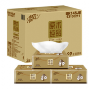 16点开始： 清风 原木纯品金装 抽纸 3层120抽*24包 *4  109.78元
