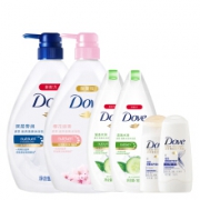 京东PLUS会员： Dove 多芬 滋养美肤沐浴露 共2L +清透水润190ml *2+洗护发旅行装50ml *2 56.06元(需用券）