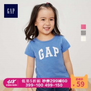 Gap女婴幼童夏装短袖T恤 E 2019新款儿童纯棉圆领洋气上衣 59元