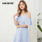 ONEMORE 女士一字肩连衣裙