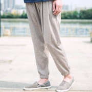鲨恩 男子宽松束脚裤