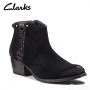 码全，Clarks 其乐 Maypearl Fawn 女士复古翻毛皮粗跟踝靴