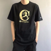 Champion 冠军牌 19新款 男士烫金“running man”纯棉圆领短袖T恤 T1919G-549953