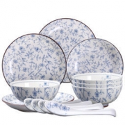 Cfcraft 泥火匠 青花餐具套装 12头 缠枝莲 *2件+凑单品 100.9元包邮（满减  合50.45元/件）