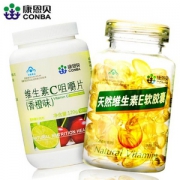 CONBA 康恩贝 维生素E软胶囊 120粒 +维生素C咀嚼片 100片