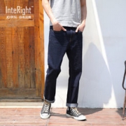 京东PLUS会员：INTERIGHT牛仔裤男 美式休闲 宽松直筒牛仔裤深蓝色 34 175/84A *2件 190元包邮（满减，合95元/件）