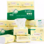 全棉时代 天然婴儿纯棉柔巾 干湿两用可湿纸巾 100抽*6包*3件 ￥129.7包邮