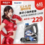 美孚 汽车小保养套餐 送机滤含工时 新速霸2000全合成机油 5W-40 SN 4L