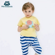 Mini Balabala 2019夏季新款休闲两件套条纹套装 2色