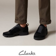 限43码，19新款 Clarks 其乐 TriVerve Slip 男士真皮松紧带三瓣底休闲鞋 26139570