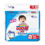 京东PLUS会员：GOO.N 大王 维E系列 婴儿纸尿裤 XXL号 32片 *4件 268元包邮（需用券，合67元/件）