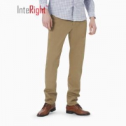 INTERIGHT休闲裤男弹力窄脚修身休闲裤深卡其32L*3件