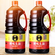 中华老字号，清香园旗下 中坝 鲜味生抽酱油 1800ml*2瓶