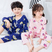 儿童睡衣夏季男女童中大童棉绸套装家居服 券后￥17.8