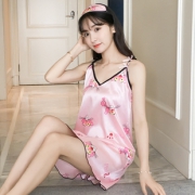 婕香 女士冰丝吊带睡衣 M-XXL码 送眼罩 22款可选 19元包邮(需用券)