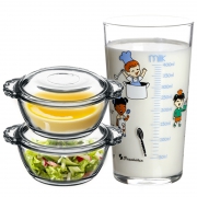 pasabahce 帕莎帕琦 钢化玻璃碗 275ml*2个+刻度杯 570ml*1个 49元包邮（需用券）
