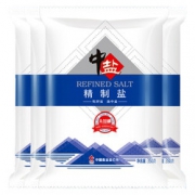 10点开始：中盐 无碘精制食用盐 350g*4袋 *2件 14.8元包邮（买1赠1）