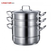 LINKFAIR凌丰诺堡系列LFNB-26S双层蒸笼不锈钢蒸锅26cm