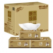 清风 原木纯品金装系列 抽纸 3层120抽*24包（206*136mm） *4件