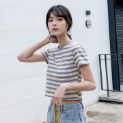 ￥34 彩虹条纹t恤女短袖