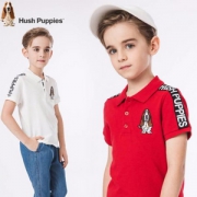 19年新款，Hush Puppies 暇步士 男童纯棉字母织带短袖POLO衫（105~170码） 3色