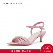 CHARLES＆KEITH凉鞋CK1-60280168欧美扭结饰女士猫跟凉鞋 237元