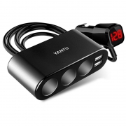沿途 B08- 车载点烟器 一拖三+2USB 23元包邮（需用券）