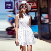 唐狮 615221104413 女士翻领印花连衣裙