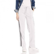 PRIMEDAY活动，Armani Exchange 阿玛尼副牌 女式 阔腿带条纹抽绳裤子 白色 限M码
