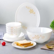 Luminarc乐美雅P3976无铅钢化玻璃瓷餐具套装雪花10件套*2件+凑单品
