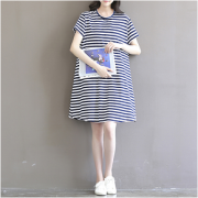 嫦姿 女士条纹连衣裙 S-2XL码可选