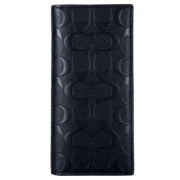 COACH 蔻驰 F75365 BLK 皮质长款对折钱包 低至595元