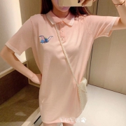 小飞象刺绣冰丝针织连衣裙女