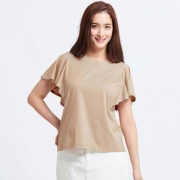 19日0点：UNIQLO 优衣库 416801 女装荷叶边T恤