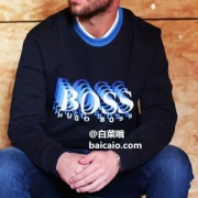 L码，BOSS Hugo Boss 雨果·博斯 Wardor 男士纯棉印花圆领卫衣