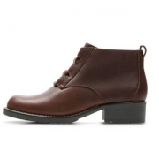 37码，Clarks 其乐 Orinoco Oaks 女士真皮系带粗跟短靴 26135233