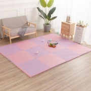 新风优品 婴儿爬行垫60*60cm 环保PE纯色泡沫地垫 粉色+紫色 （4片装） 19.9元包邮（需用券）