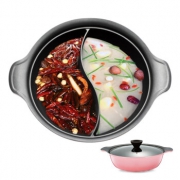 京东PLUS会员：DESLON 德世朗 DFS-H071B 红粉家人鸳鸯火锅 30cm +凑单品 101.45元包邮（合99.5元/件）