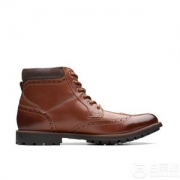 UK7.5码，Clarks 其乐 Curington Rise 男士布洛克雕花短靴