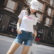 胭遇 女款 破洞毛边 牛仔短裤 19.8元包邮