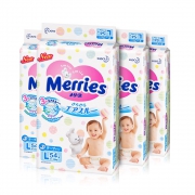 88VIP：Merries 妙而舒 婴儿纸尿裤 L54片 4包装 281.6元含税包邮（合70.4元/件）