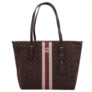 COACH 蔻驰 F39043 女士深咖色帆布手提单肩托特包 705元