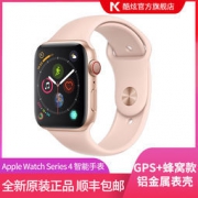 Apple 苹果 Watch Series 4智能手表（GPS+蜂窝款、40mm、金色铝金属表壳、粉砂色运动型表带)