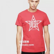 L码，Diesel 迪赛 T-Diego-YH 男士纯棉印花T恤