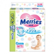 Merries 妙而舒 婴儿纸尿裤 M76片 *4件 268.8元包邮（双重优惠，合67.2元/件）